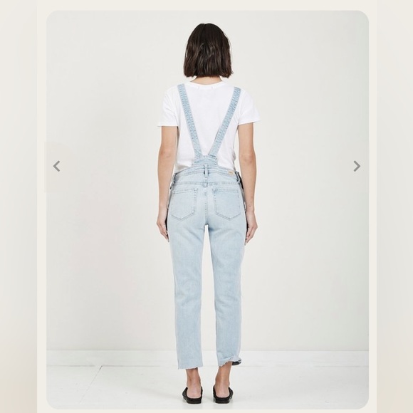 • Paige • Sierra Denim Jean Overalls Distressed LINDON Blue 27 Women’s - Picture 3 of 6
